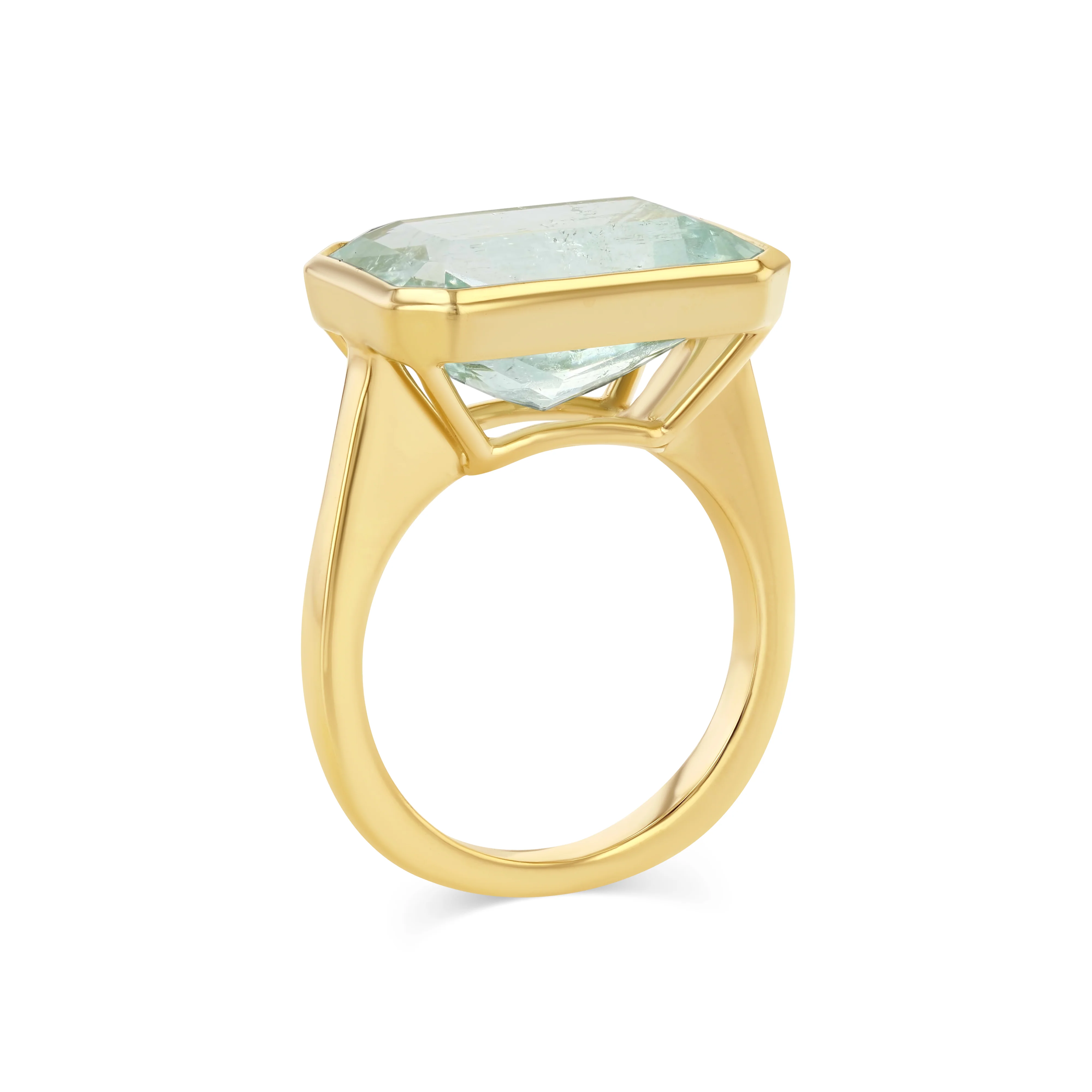 10.29CT RADIANT AQUAMARINE BEZEL RING - Image 3