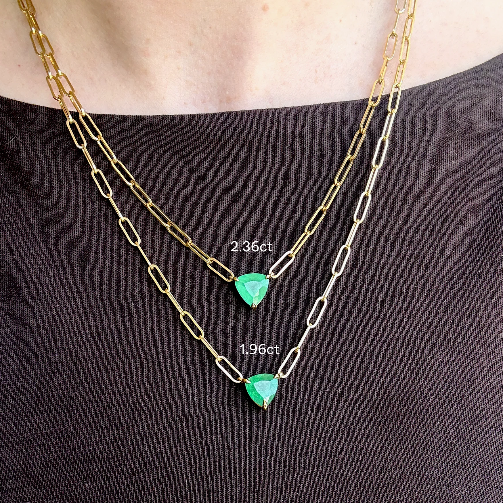 1.96ct Emerald Trilliant Necklace - Image 4