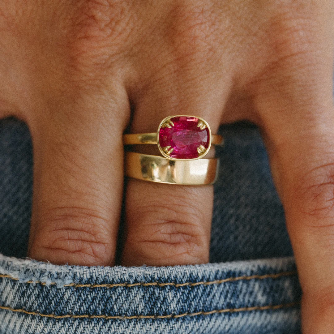 2.64CT RUBY BASKET RING - Image 2