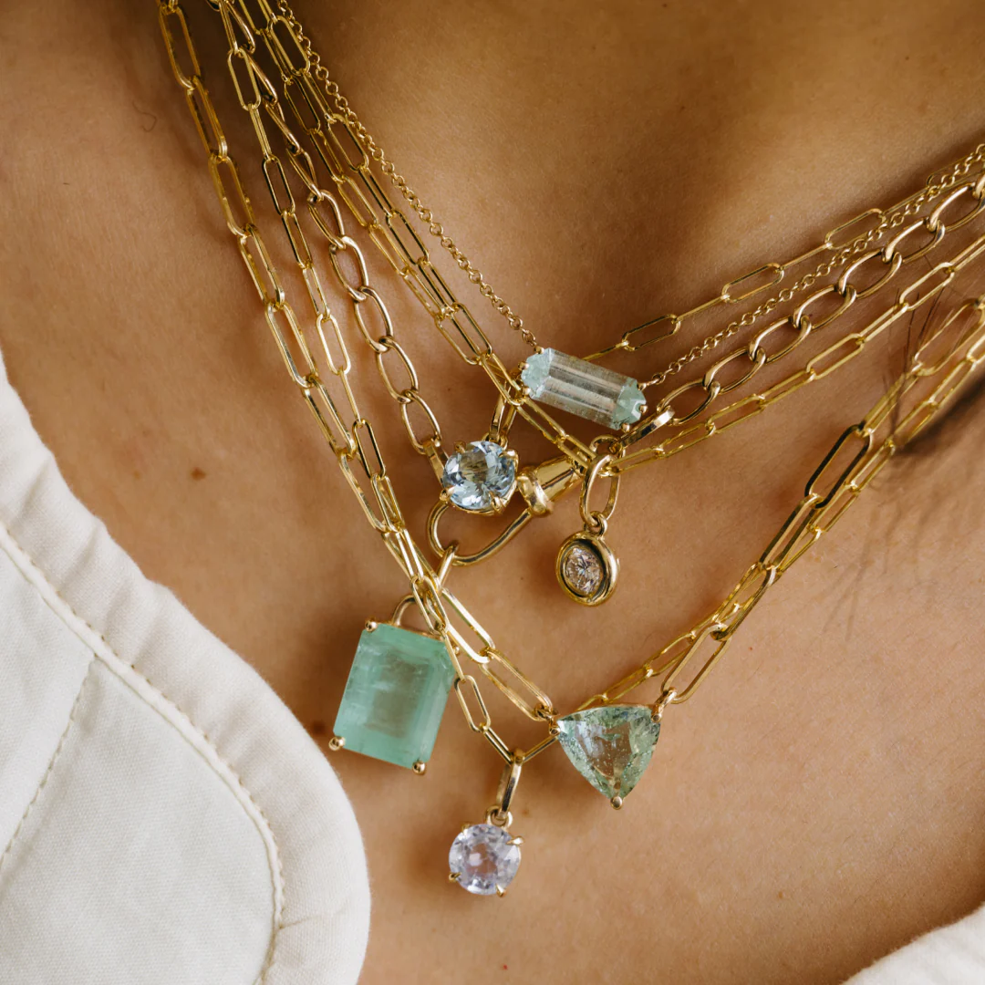2.70ct Aquamarine Trilliant Necklace - Image 4