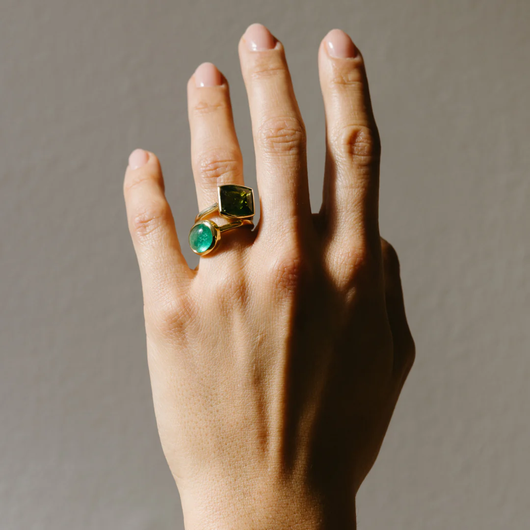 4.41ct Muzo Emerald Cabochon Bezel Ring - Image 4