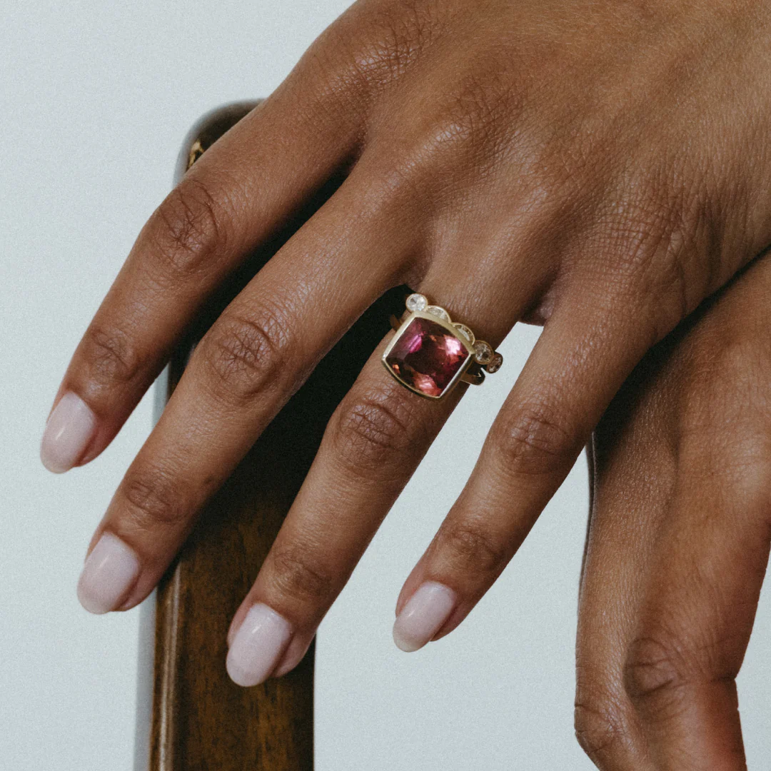 6.22CT BRAZILIAN PINK TOURMALINE RING - Image 2