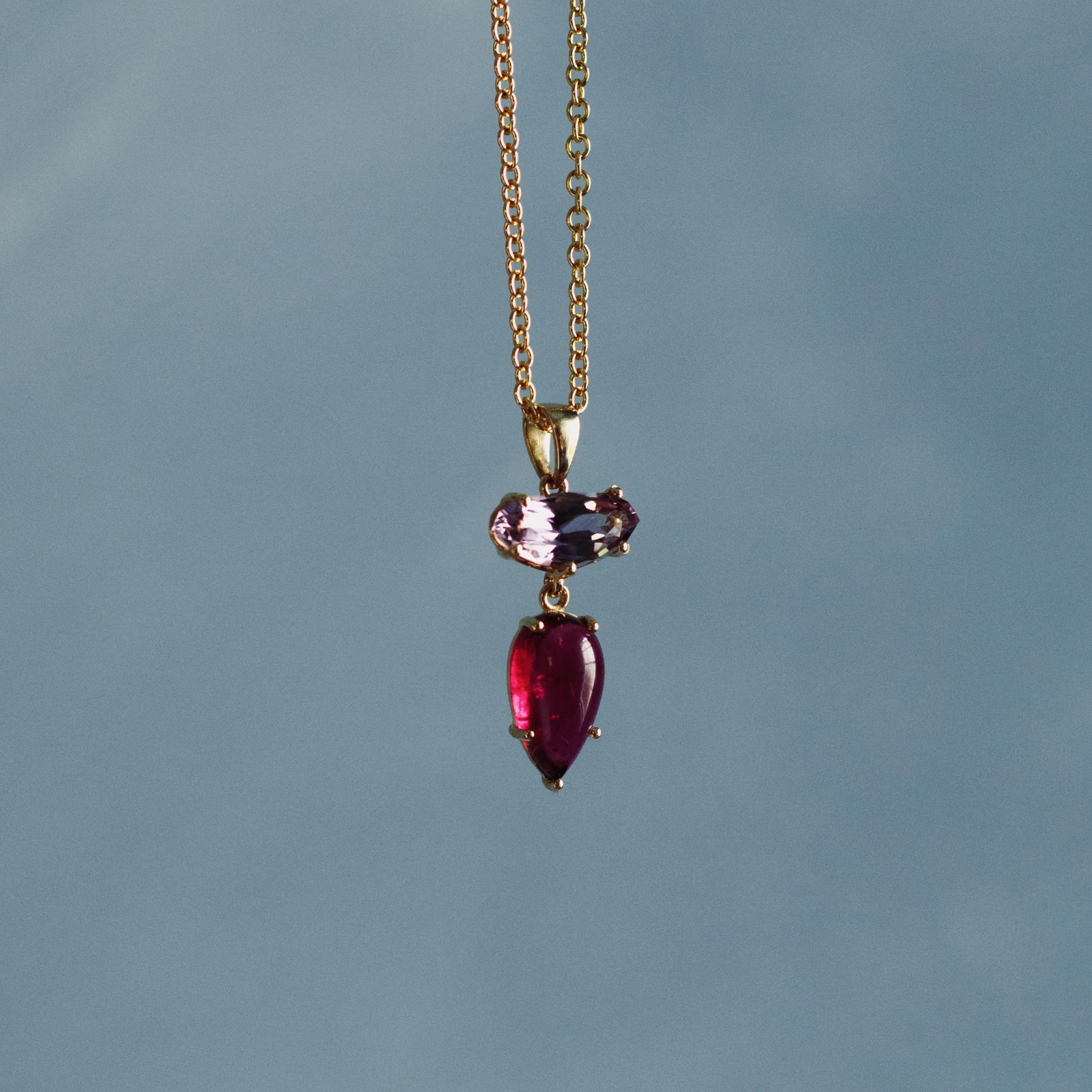 Amethyst and Tourmaline Cabochon Vessel Charm - Image 2