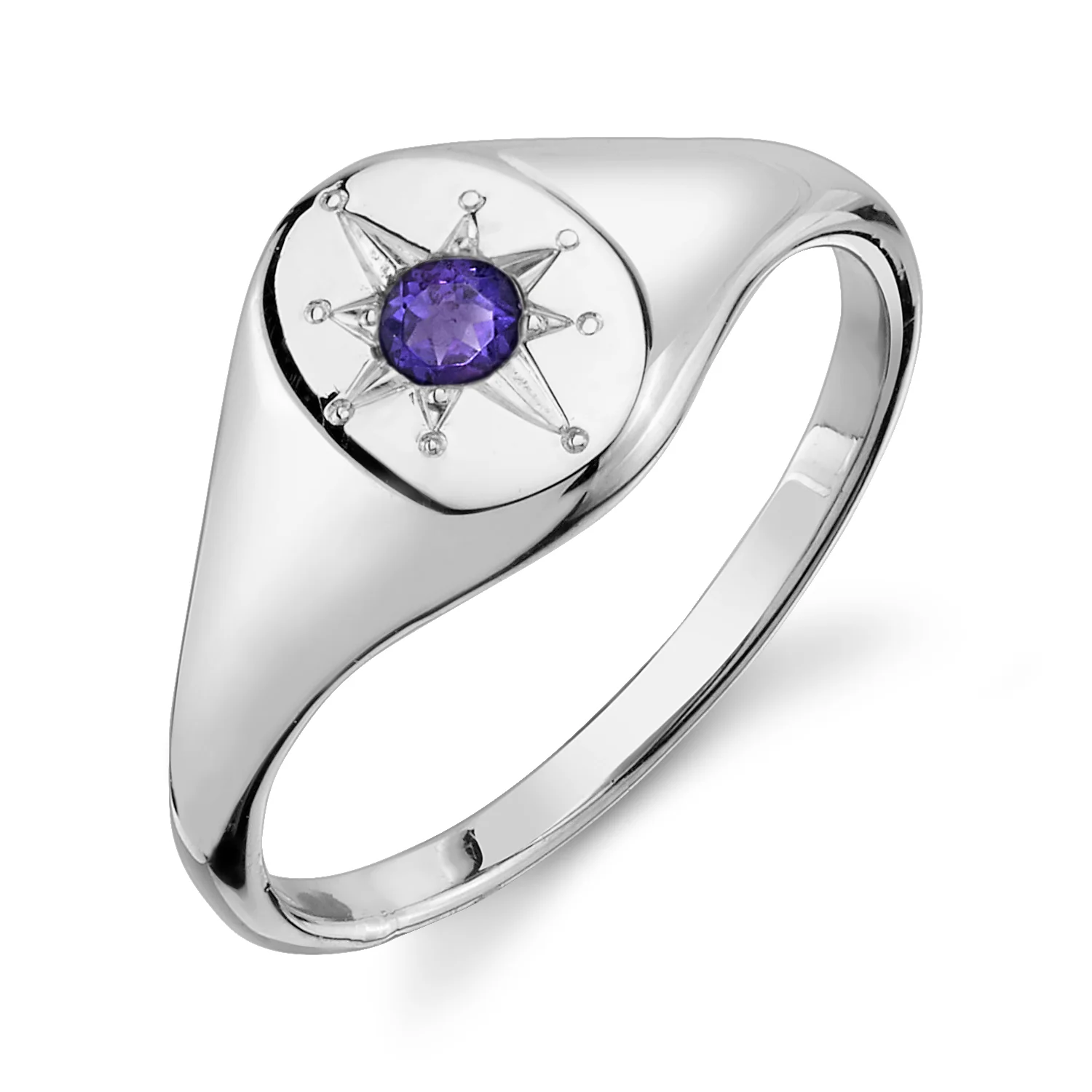 AMETHYST NORTH STAR SIGNET RING - Image 2