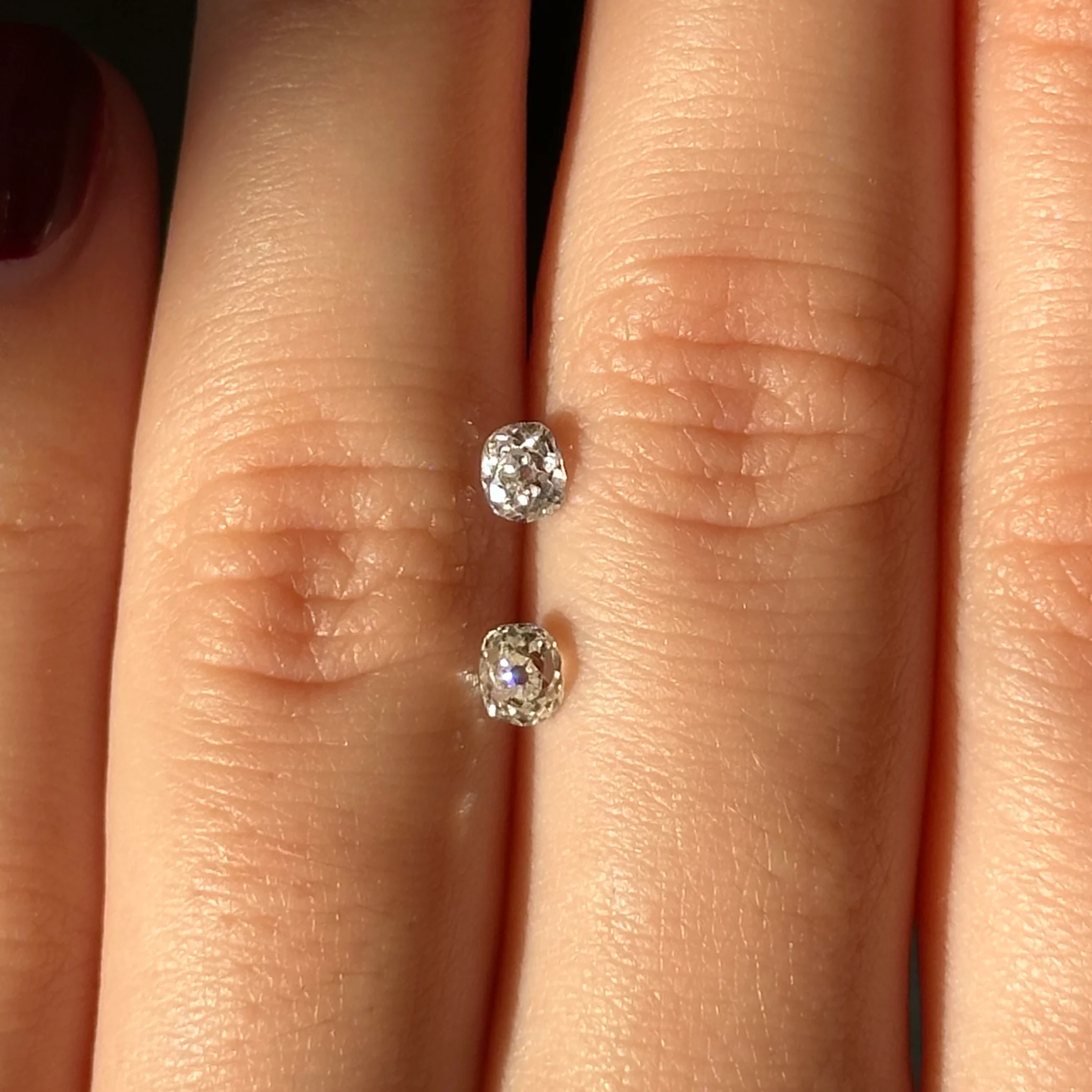 Bespoke 0.59ct Old Mine Diamond Pair - Image 4