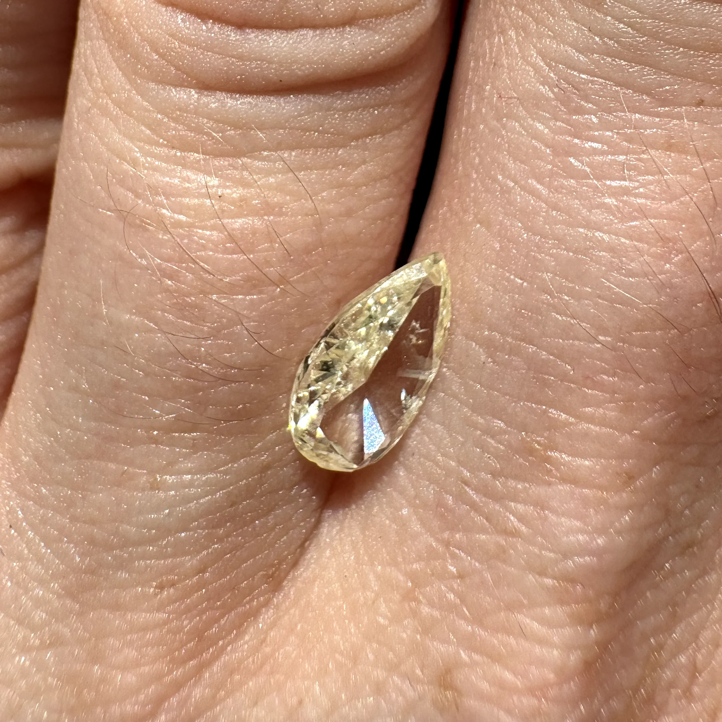 Bespoke 0.92ct Yellow Pear Cut Diamond - Image 3