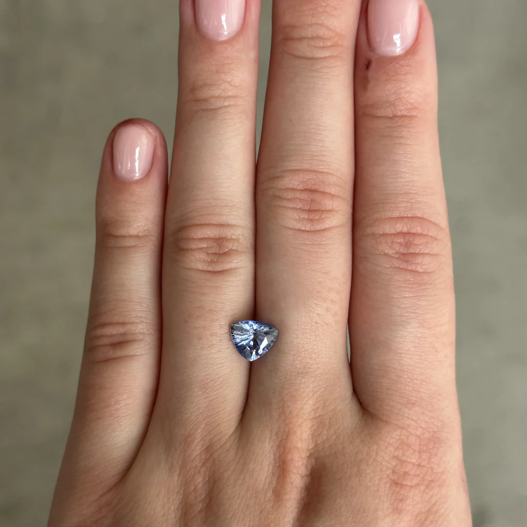 Bespoke 1.85ct Light Blue Sapphire Trilliant Cut - Image 3