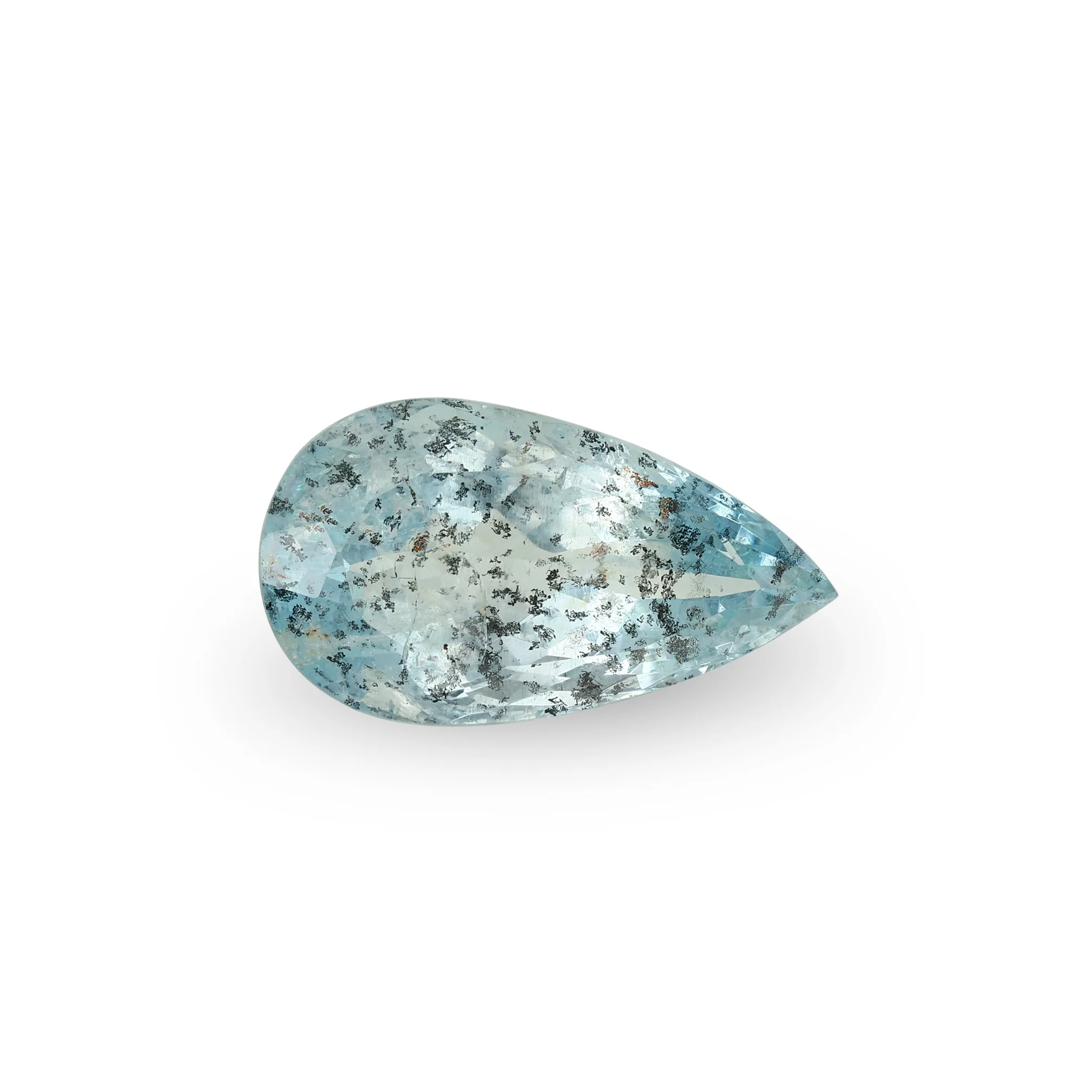 Bespoke 6.02ct Pear Cut Speckled Aquamarine