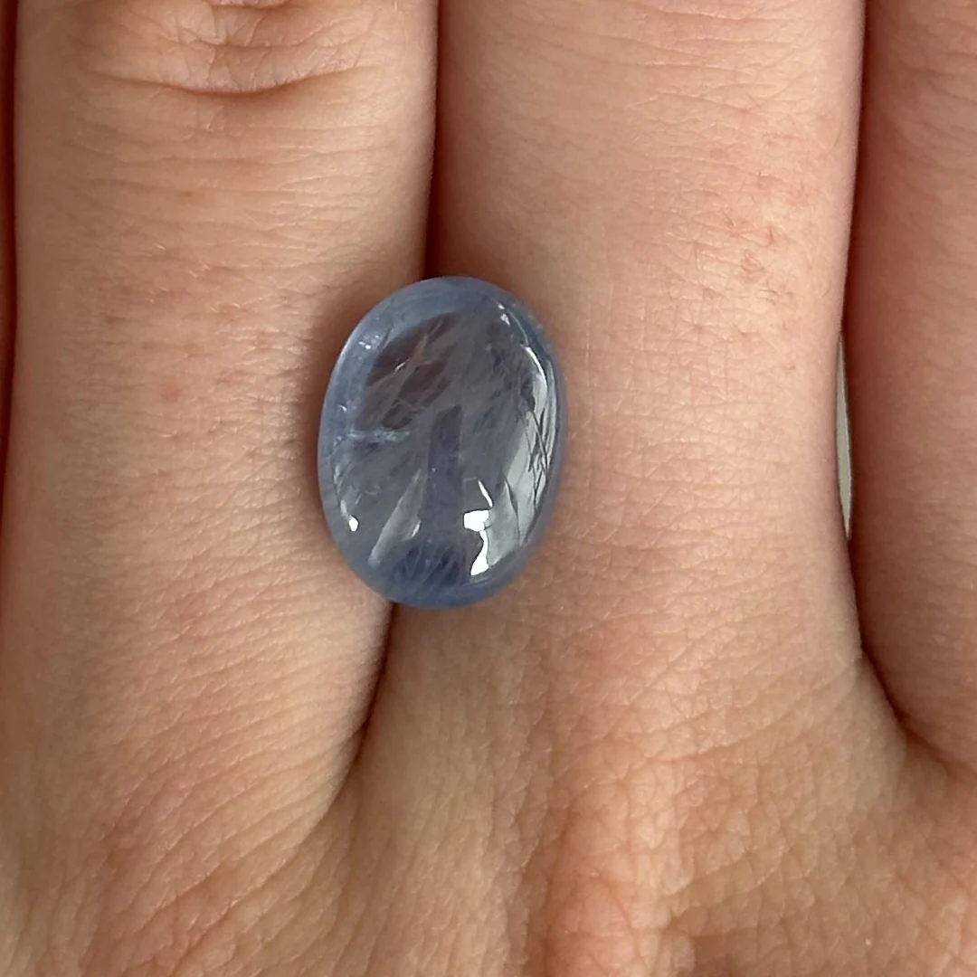Bespoke 8.30ct Grayish Blue Sapphire Cabochon - Image 2