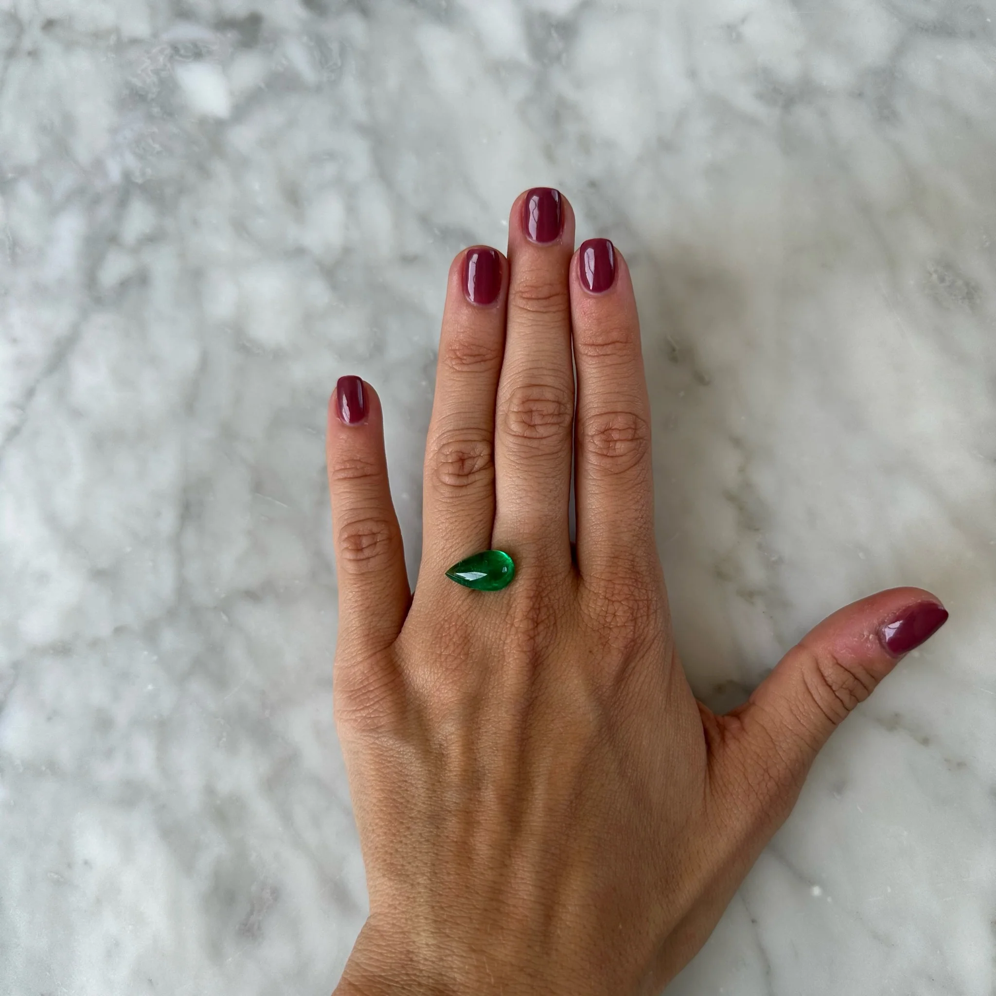 BESPOKE 4.42ct PEAR CABOCHON MUZO EMERALD - Image 4