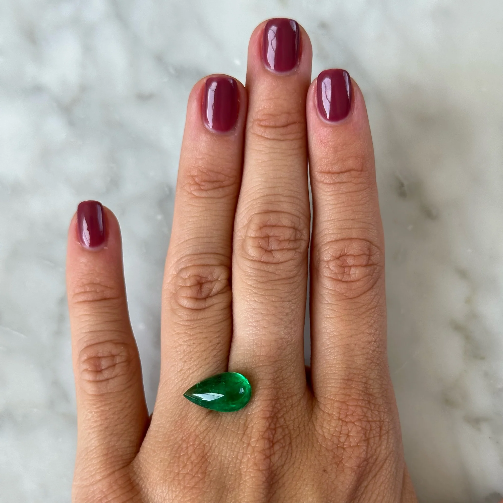 BESPOKE 4.42ct PEAR CABOCHON MUZO EMERALD - Image 5