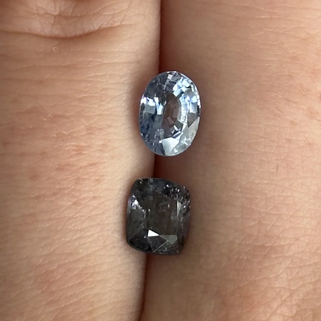 Bespoke Toi et Moi Dark Denim Spinel & Light Blue Sapphire - Image 2