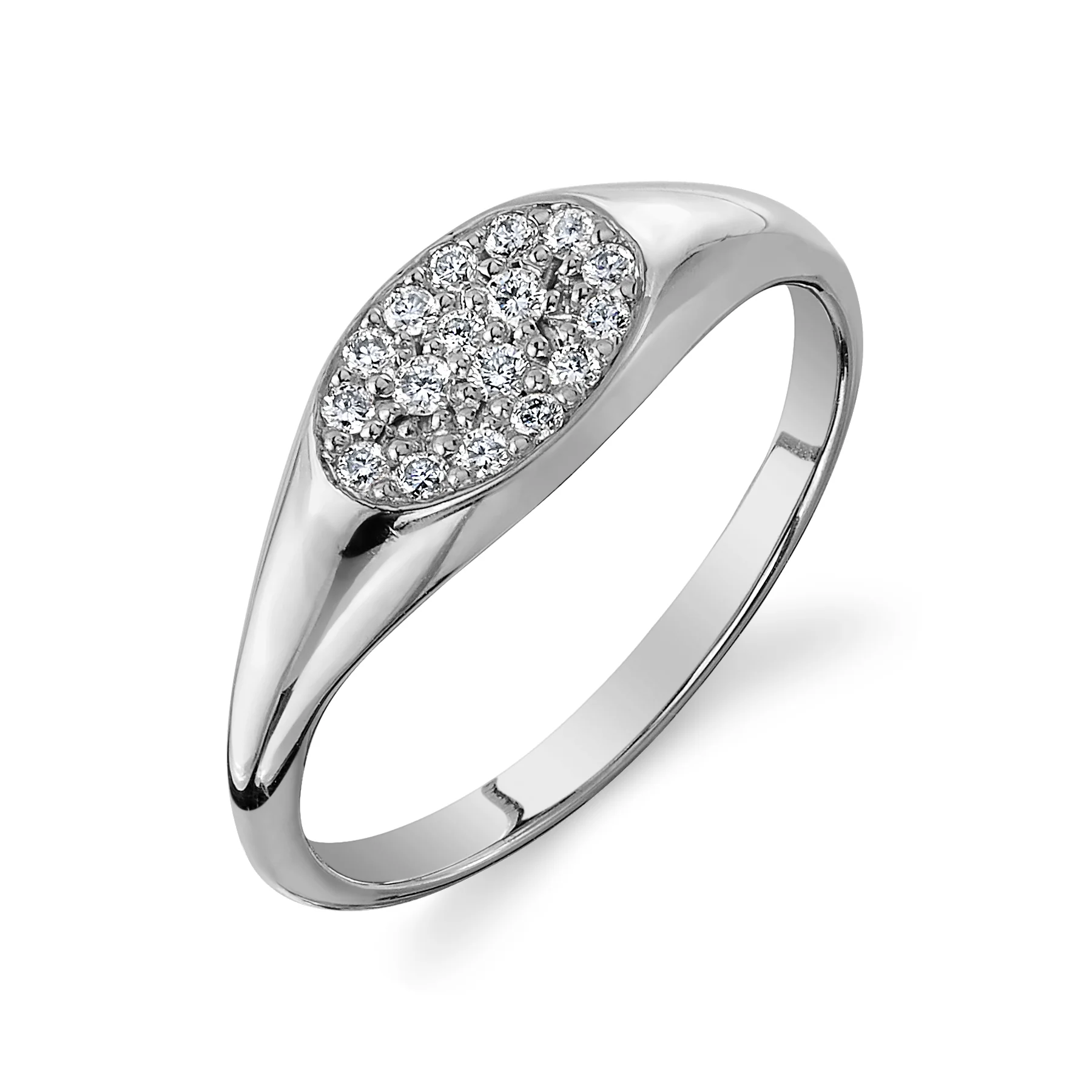 Diamond Pavé Signet Ring - Image 3