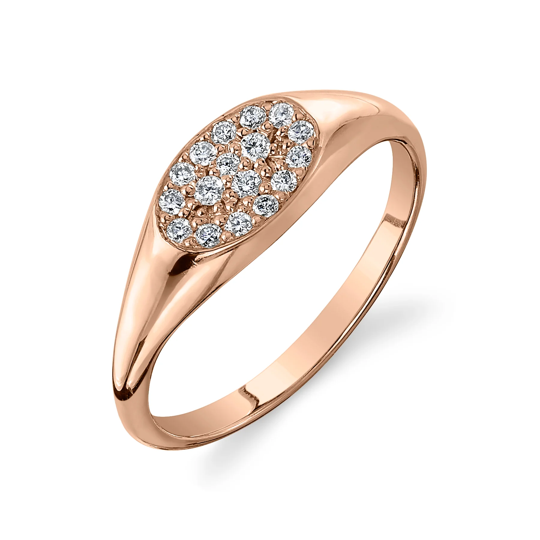 Diamond Pavé Signet Ring - Image 4