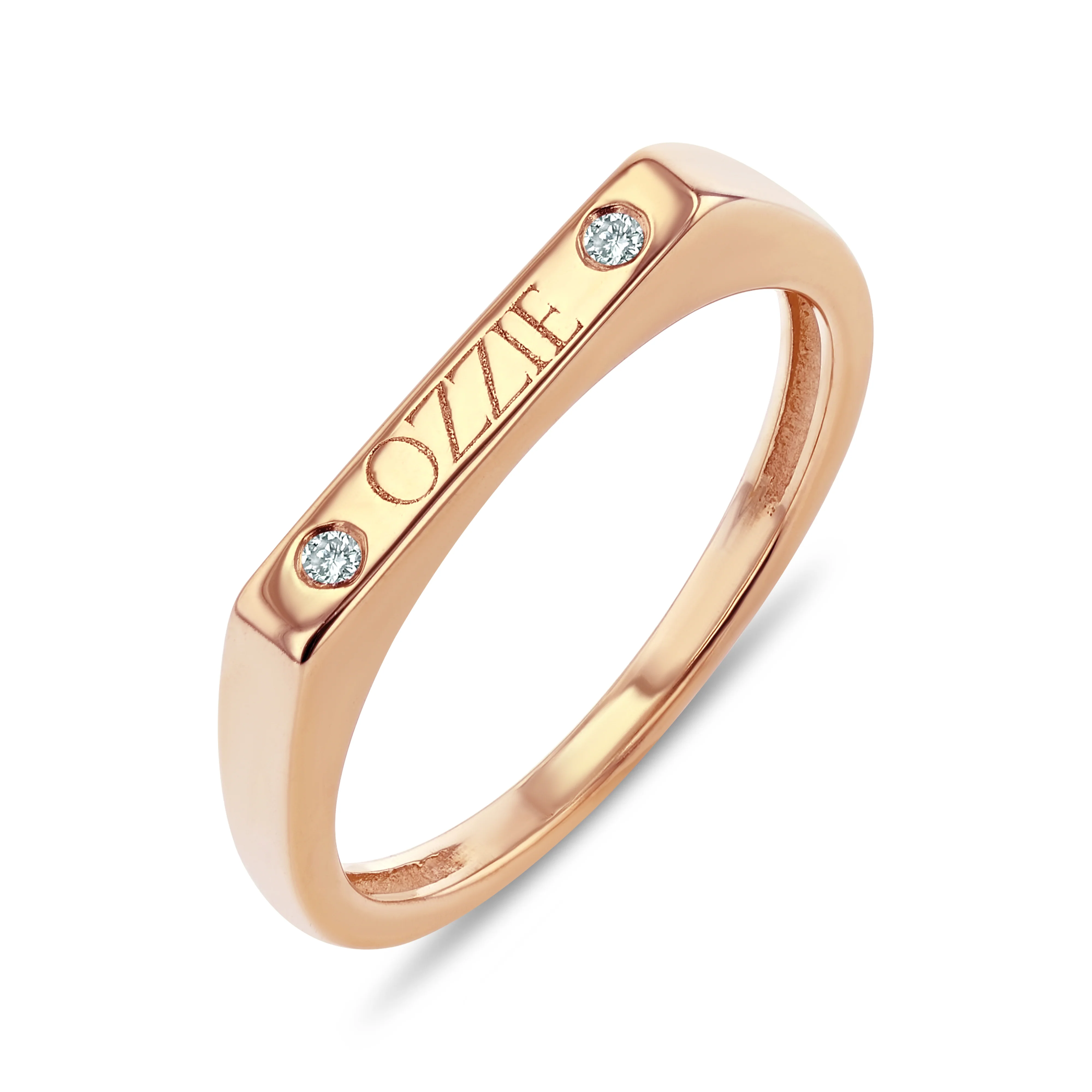 Engraved Bar Signet Ring - Image 6