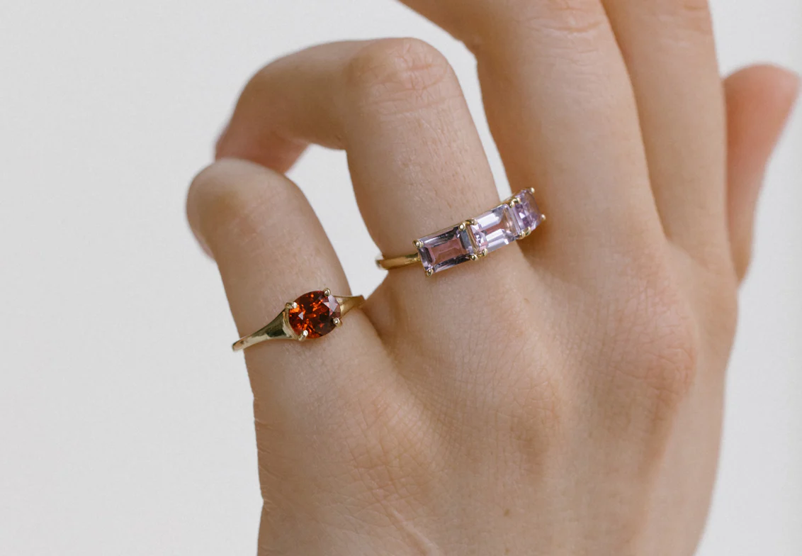 GARNET SIMONE BIRTHSTONE RING - Image 2