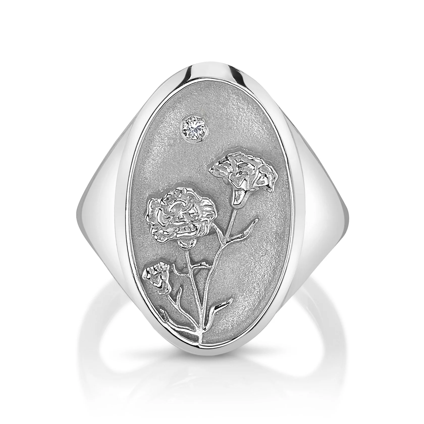 JANUARY BIRTH FLOWER SIGNET RING - Image 4