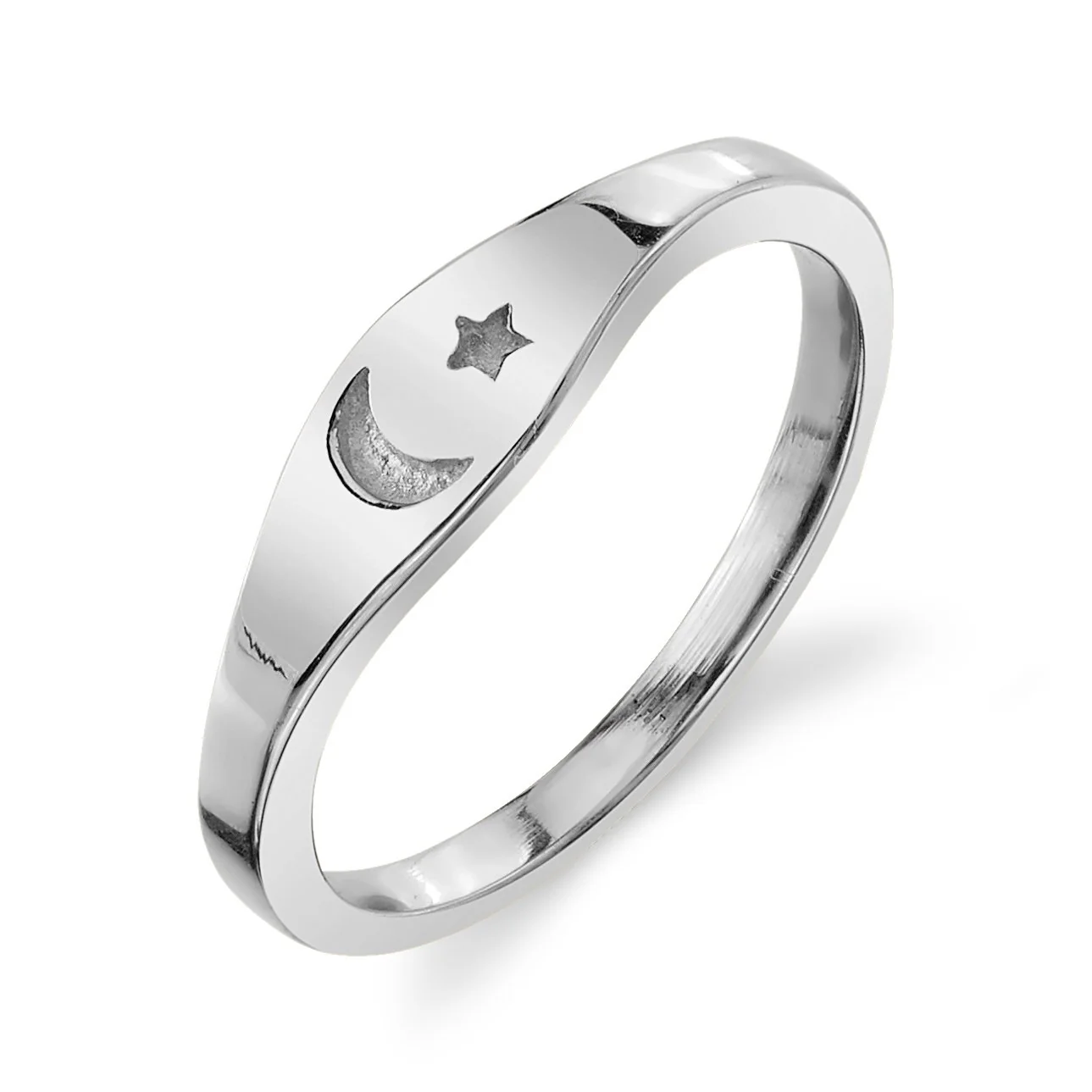 Moon & Star Mini Signet Ring - Image 3