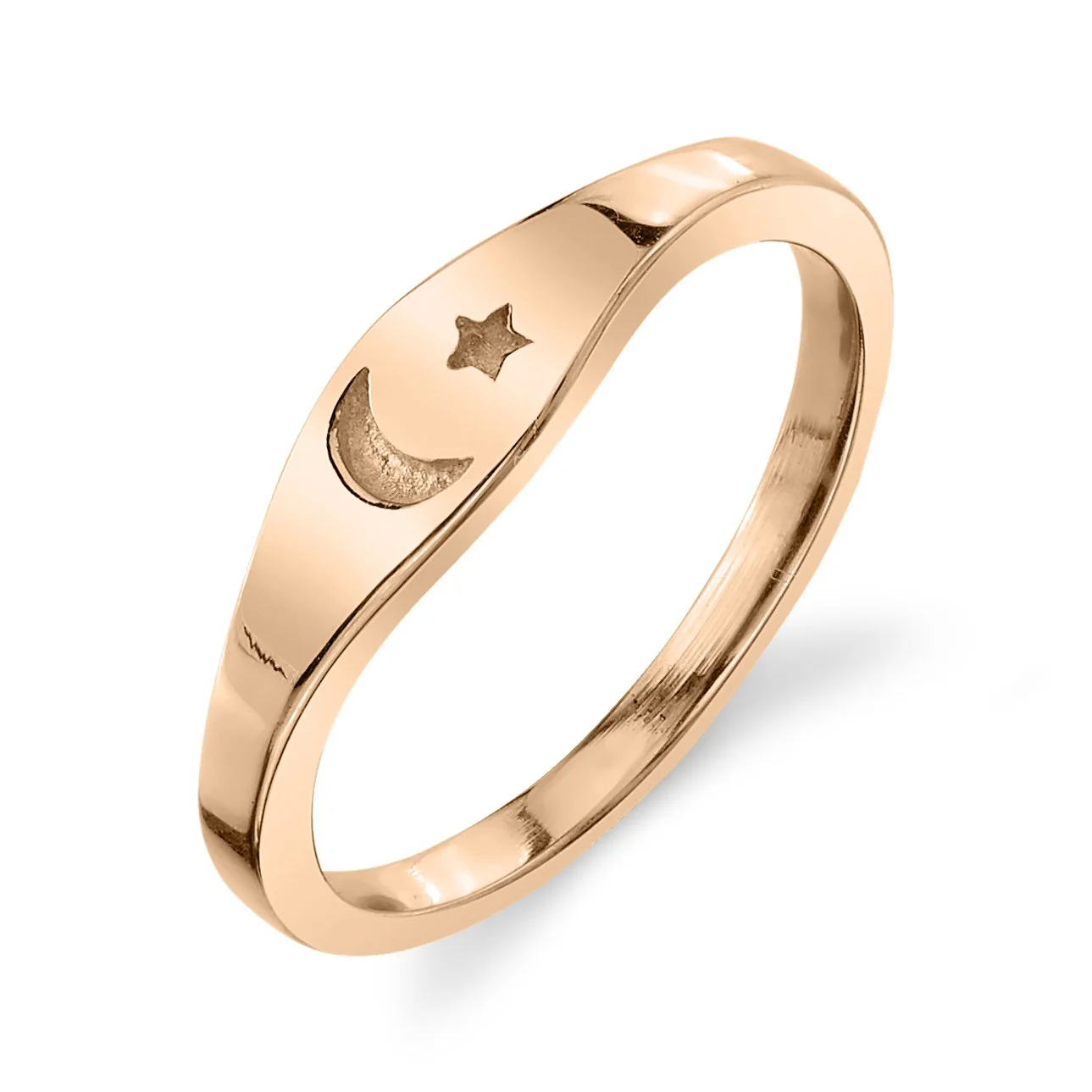 Moon & Star Mini Signet Ring - Image 4
