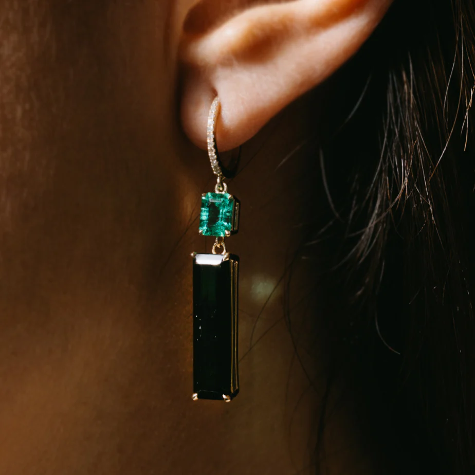 Muzo Emerald & Tourmaline Drops - Image 3