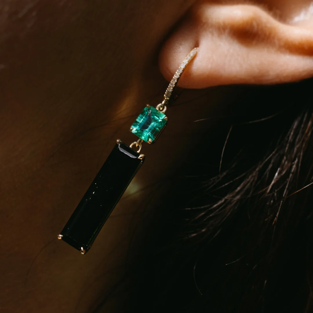 Muzo Emerald & Tourmaline Drops - Image 4