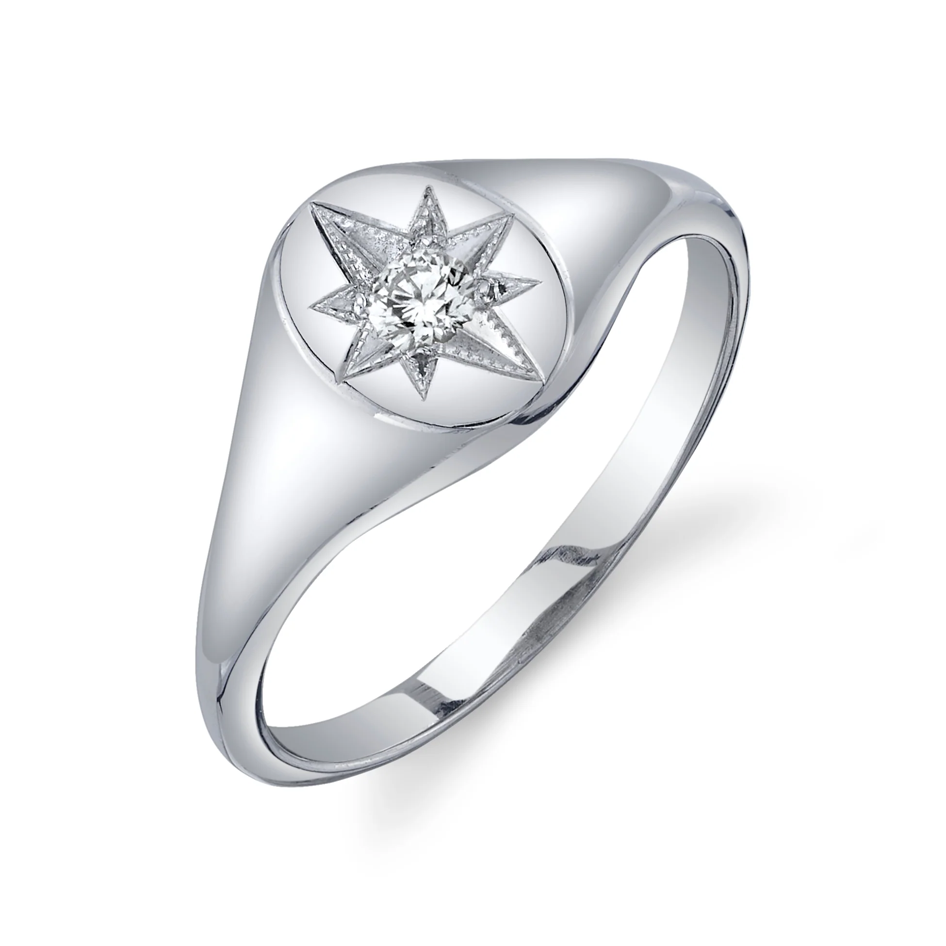 DIAMOND NORTH STAR SIGNET RING - Image 6