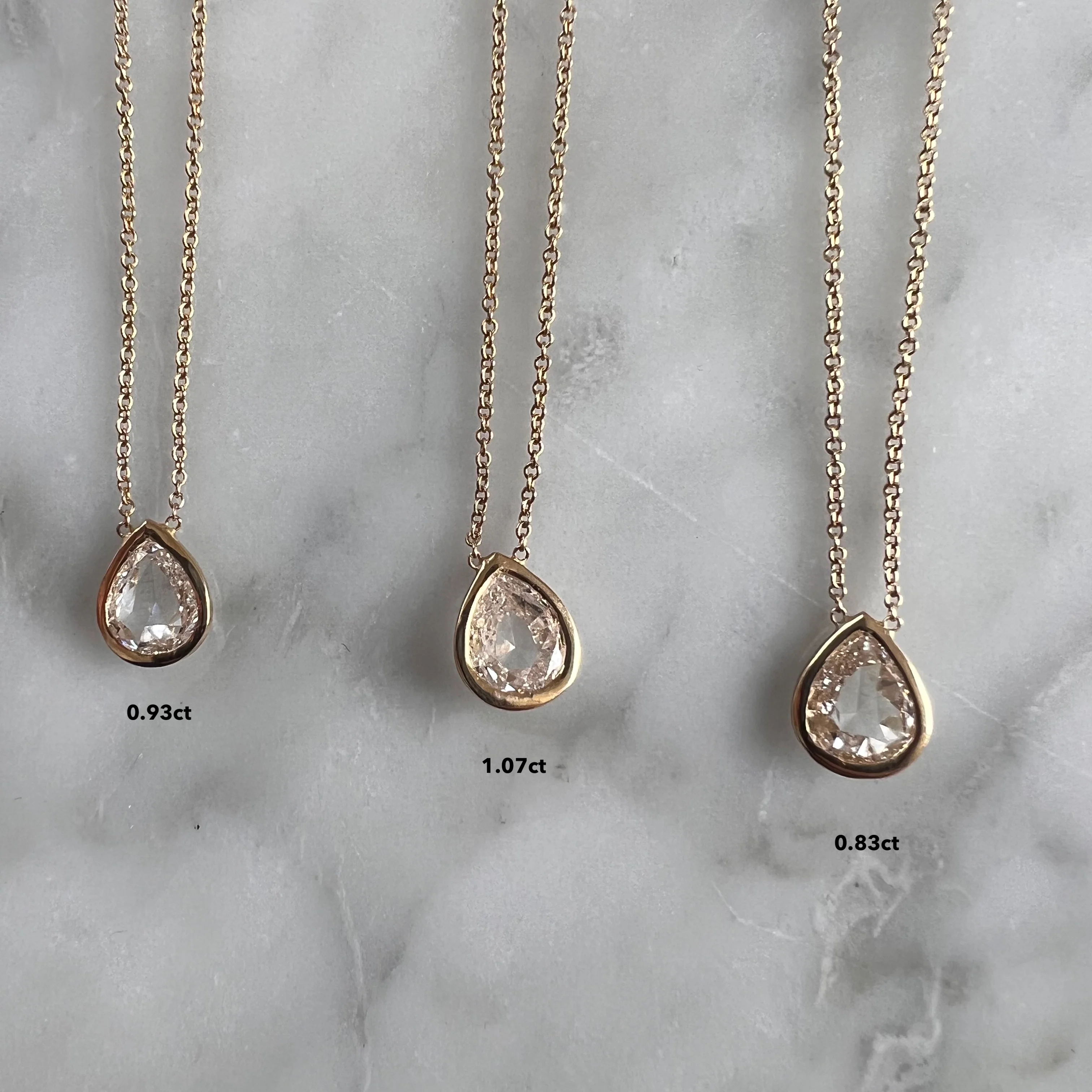 PEAR SHAPED ROSE CUT DIAMOND NECKLACE - Image 5
