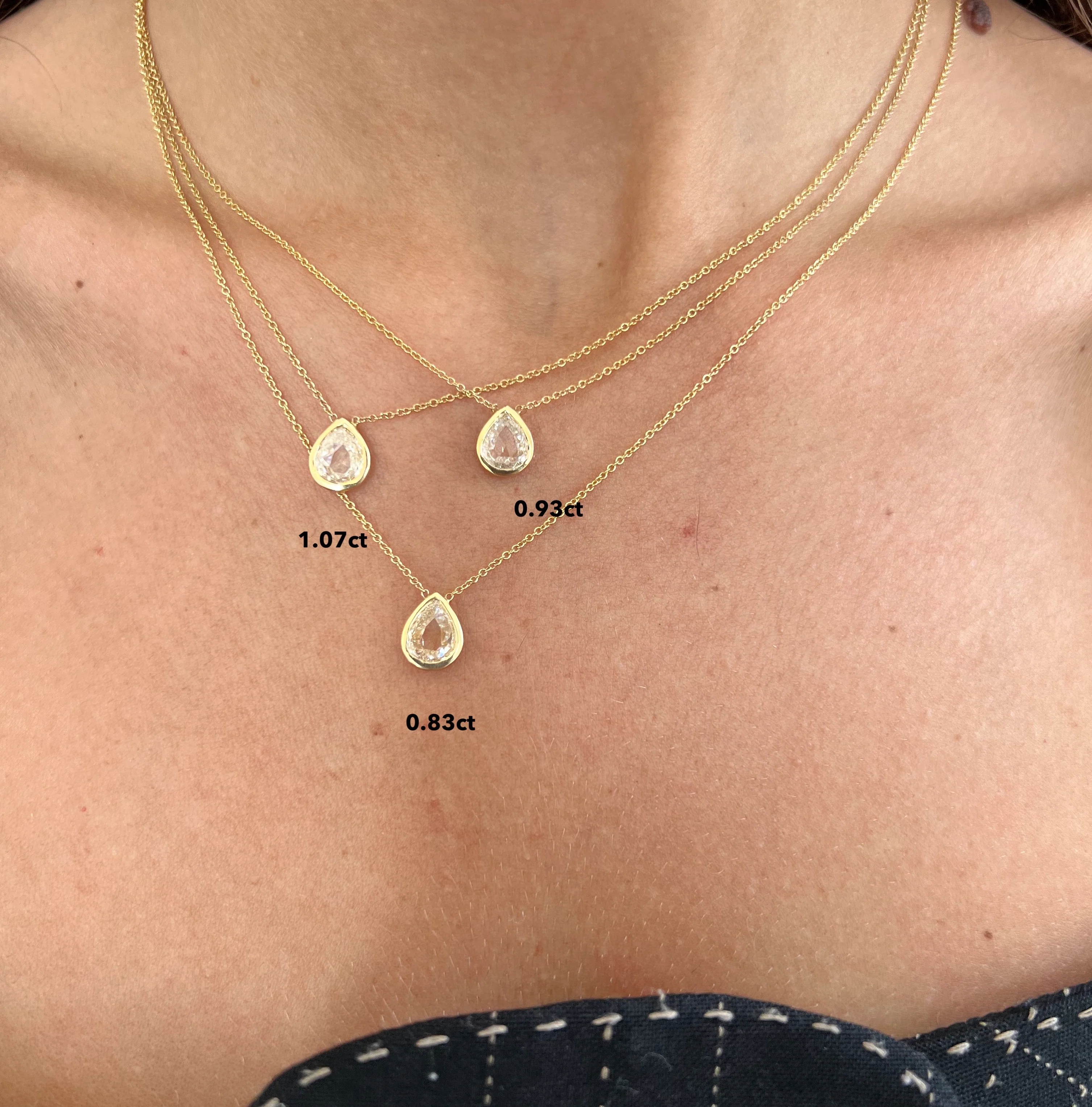 PEAR SHAPED ROSE CUT DIAMOND NECKLACE - Image 6