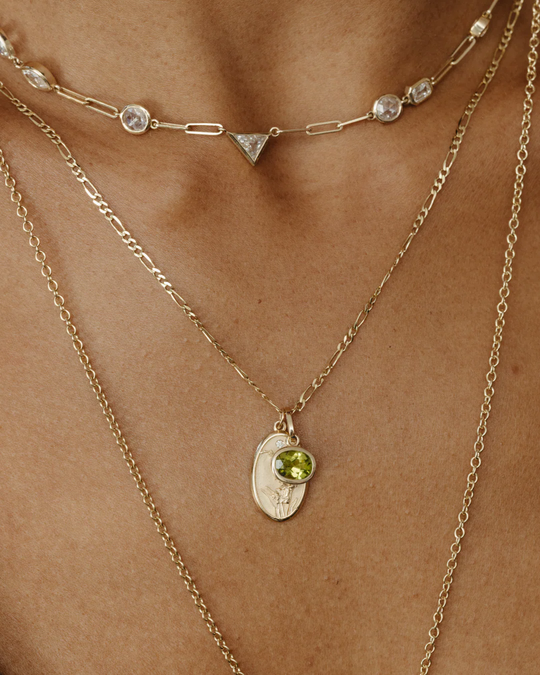 PERIDOT OVAL BIRTHSTONE CHARM - Image 2