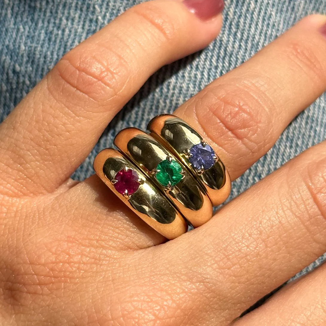 Emerald Petite Cloud Ring - Image 4