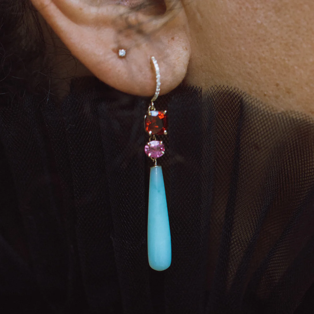 Pink Sapphire, Garnet, Opal Drops - Image 3