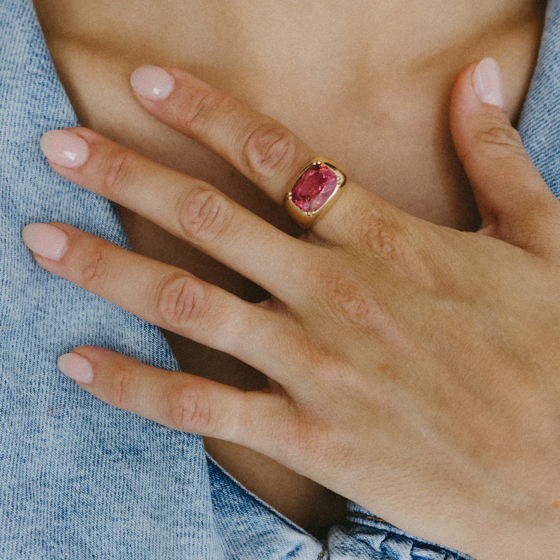 RASPBERRY PINK TOURMALINE CLOUD RING - Image 4