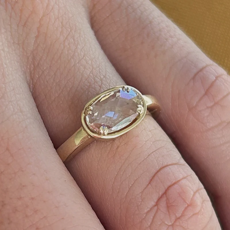 ROSE CUT OVAL DIAMOND BASKET RING - Image 4
