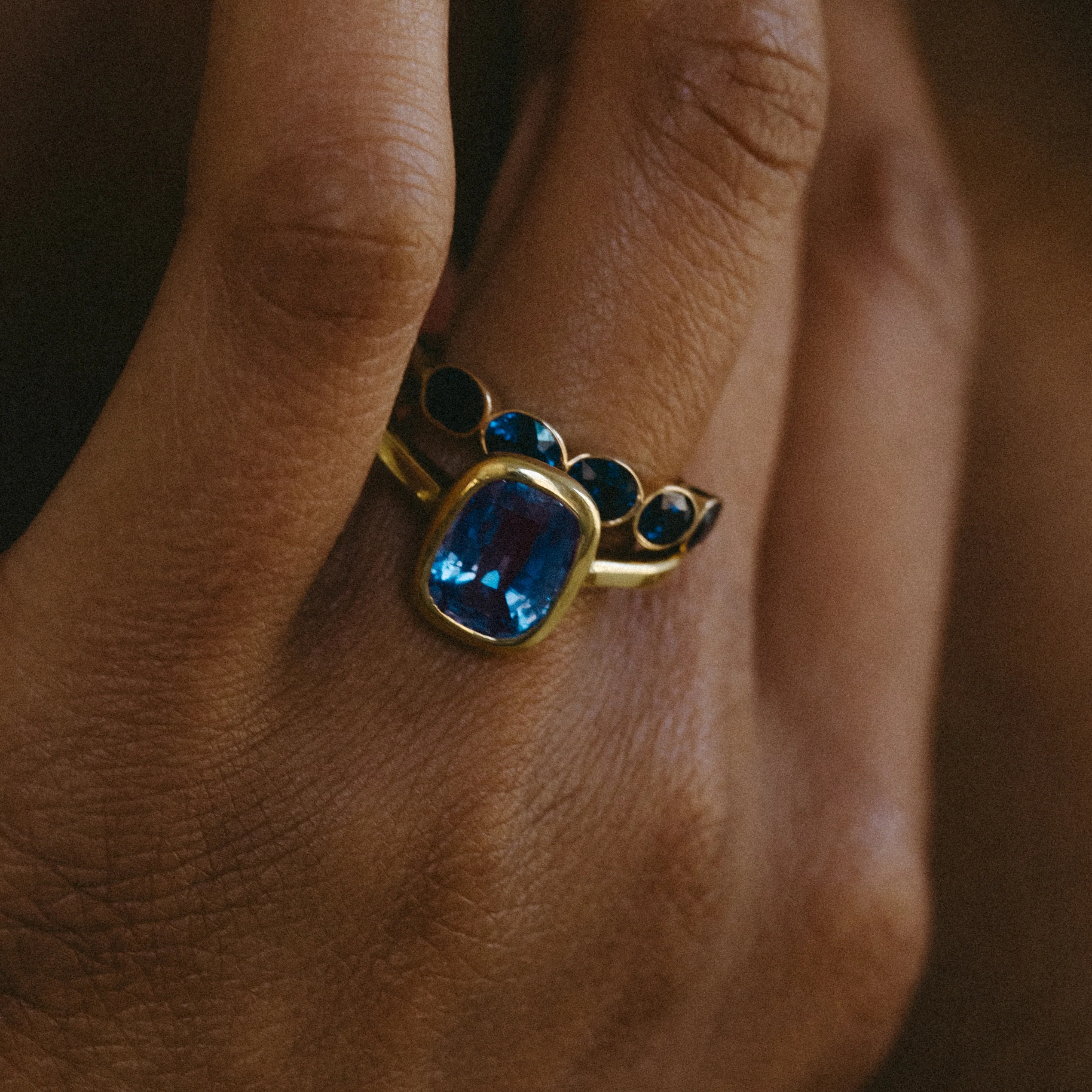 SAPPHIRE BEZEL SET SOLITAIRE RING - Image 3
