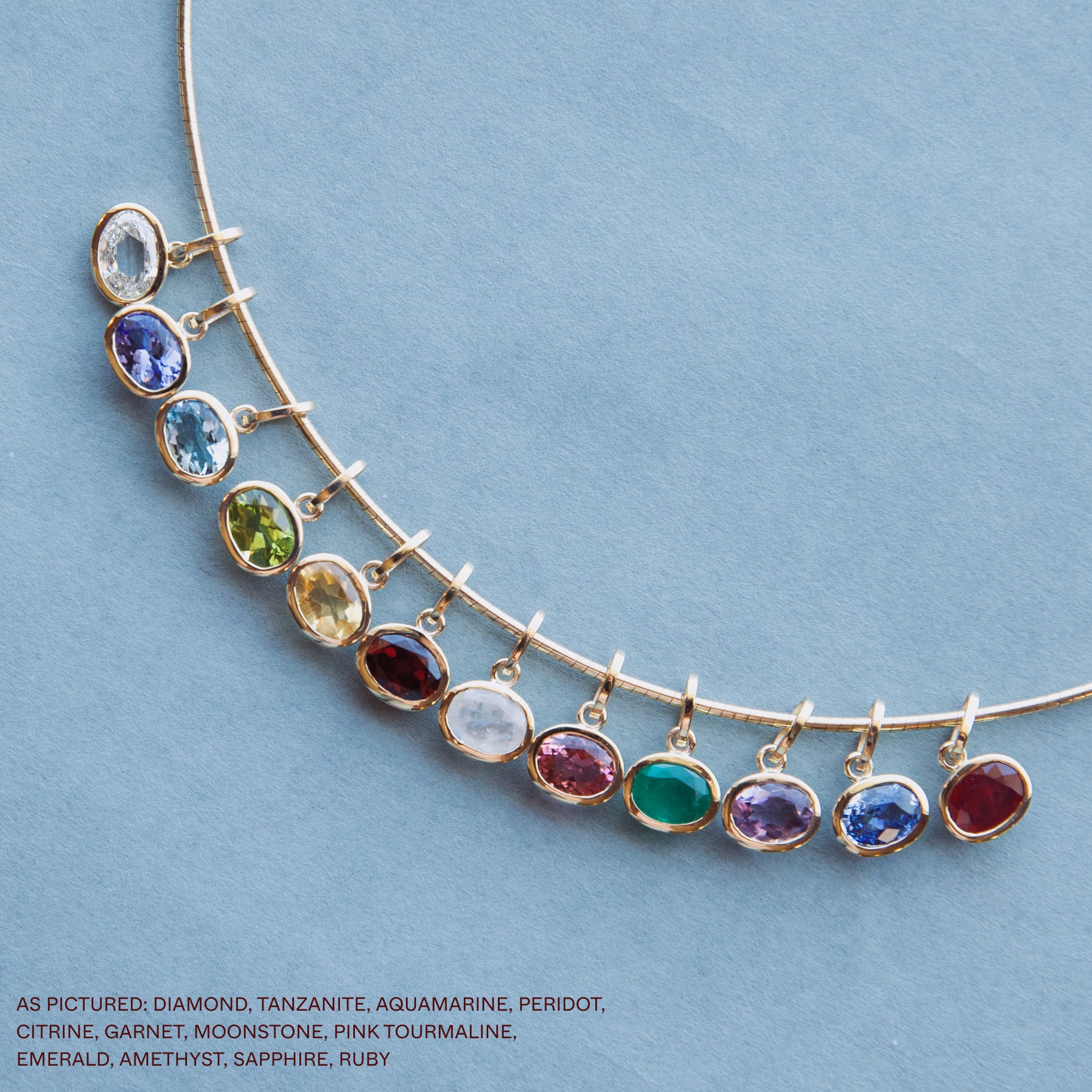 SAPPHIRE OVAL BIRTHSTONE CHARM - Image 3