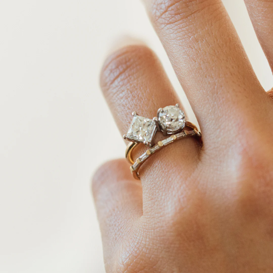 TOI ET MOI ROUND AND RADIANT DIAMOND RING - Image 10