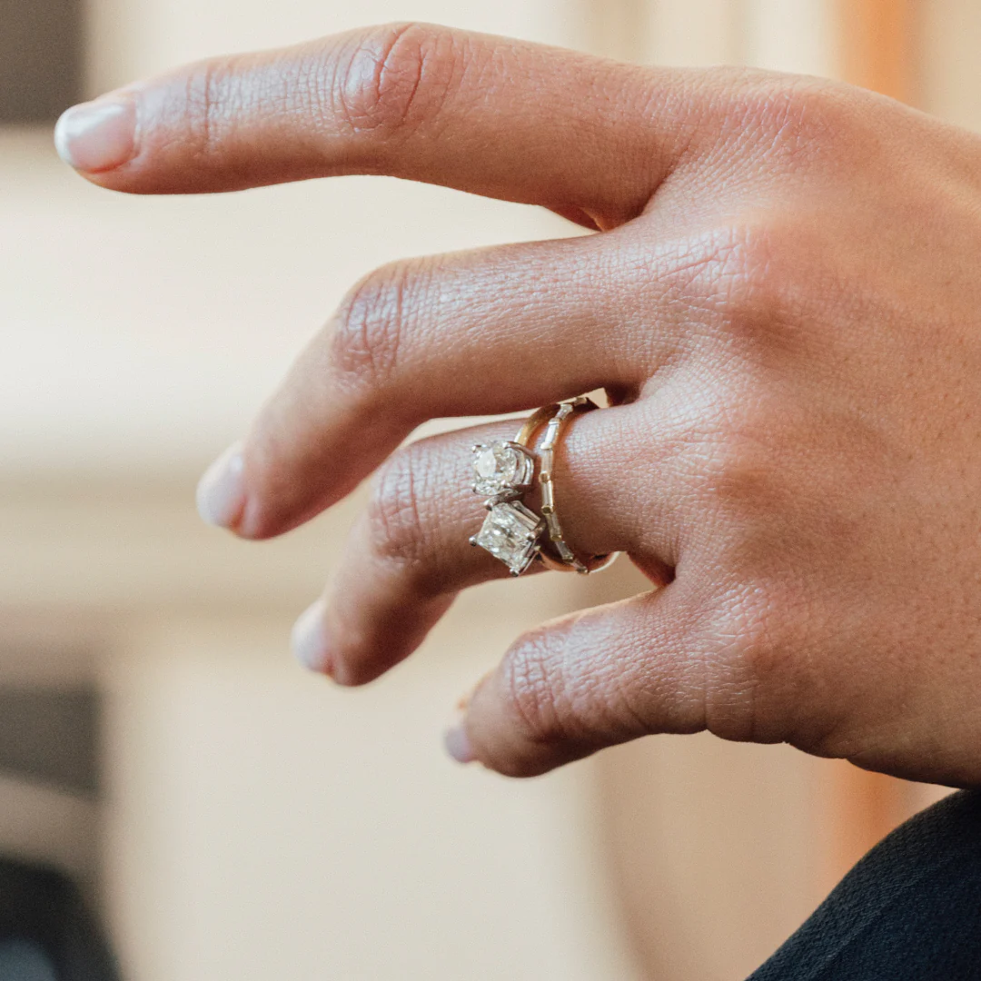 TOI ET MOI ROUND AND RADIANT DIAMOND RING - Image 8