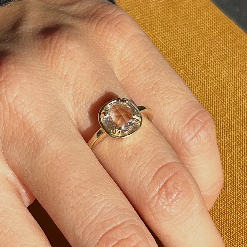 WHITE SAPPHIRE ROSE CUT BASKET RING - Image 5