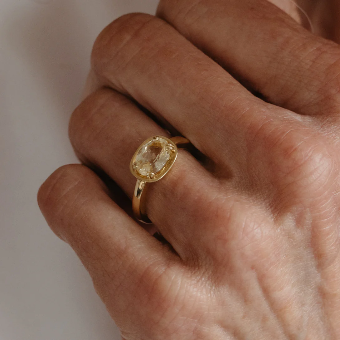 Yellow Sapphire Basket Ring - Image 4