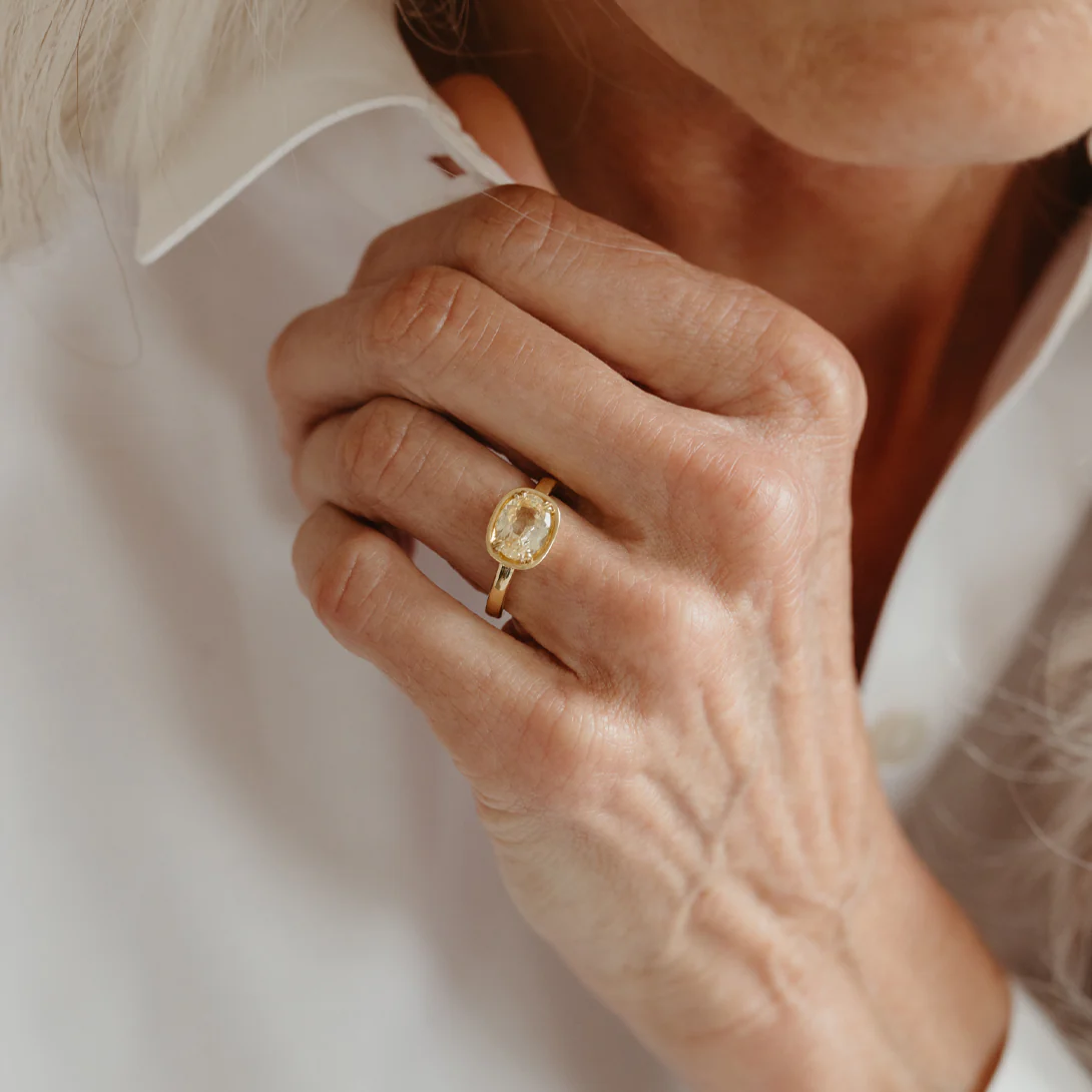 Yellow Sapphire Basket Ring - Image 6